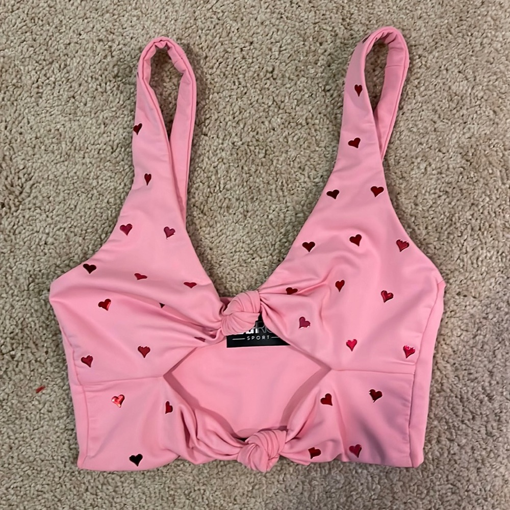 BeachEiot Valentine’s Day Pink Heart Sports Bra